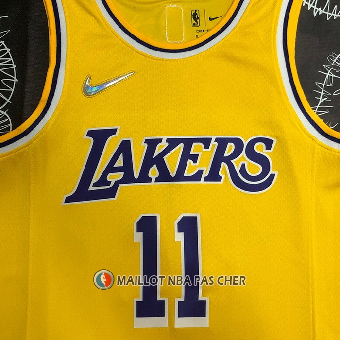 Maillot Los Angeles Lakers Kyrie Irving NO 11 75th Anniversary 2021-22 Jaune